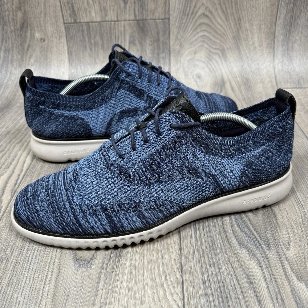 Cole‎ Haan Zerogrand Men's Sz 11.5 Blue Stitchlite Wingtip Oxford Shoes C27946